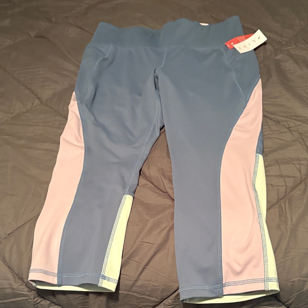 Lane Bryant Blue and Pink Capris